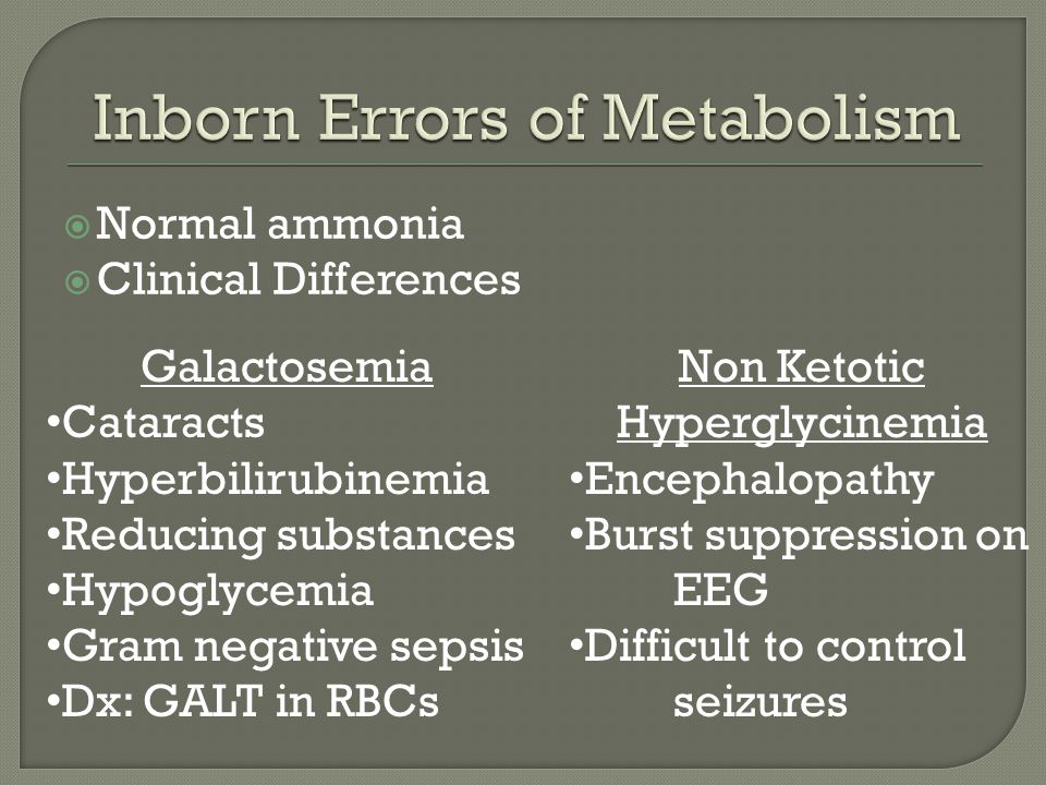 Galactosemia an inborn error of metabolism